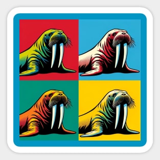 Walrus  Pop Art - Odobenus rosmarus Sticker